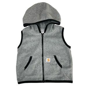 Carhartt Fleece Zip Up Hooded Vest Gray 12M